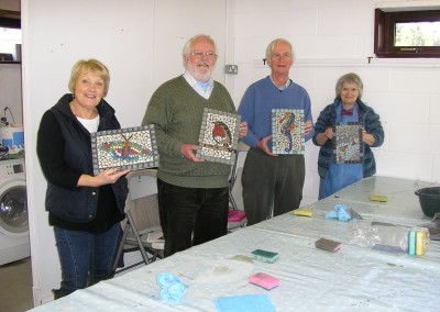 Living Mosaics Trumpet Corner Studios March 2013 - An All Day Adult Mosaic Workshop